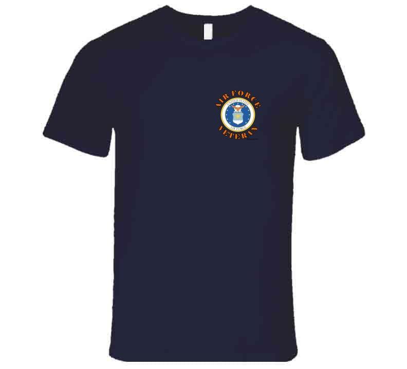 Veteran USAF-Left Chest Print T Shirt T-Shirt Smiling Wombat