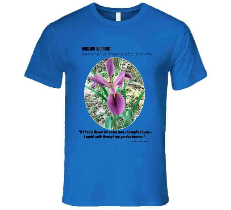 Purple Iris Flower Iris T Shirt - Smiling Wombat