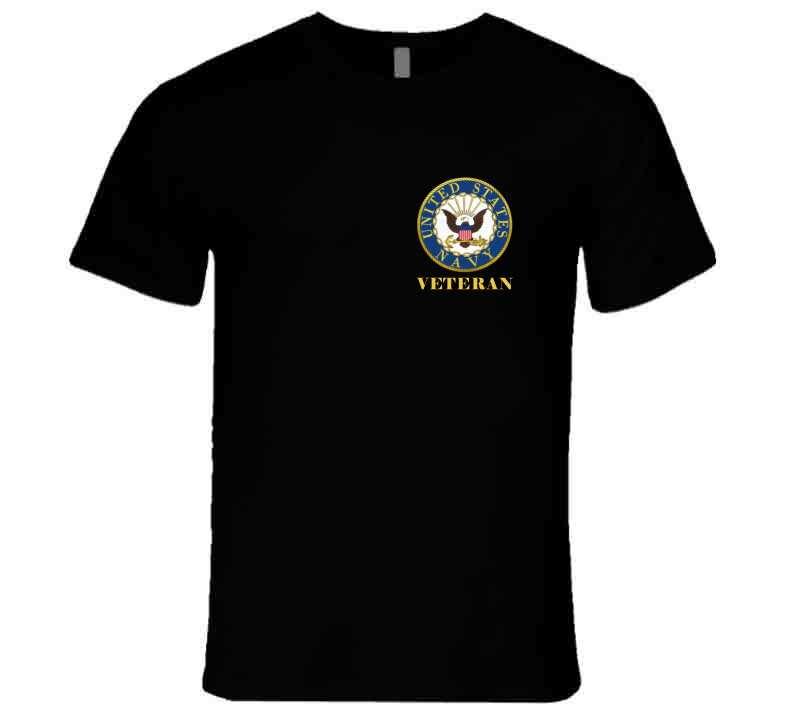 United States Navy Veteran - Left Chest Print Shirts T-Shirt Smiling Wombat
