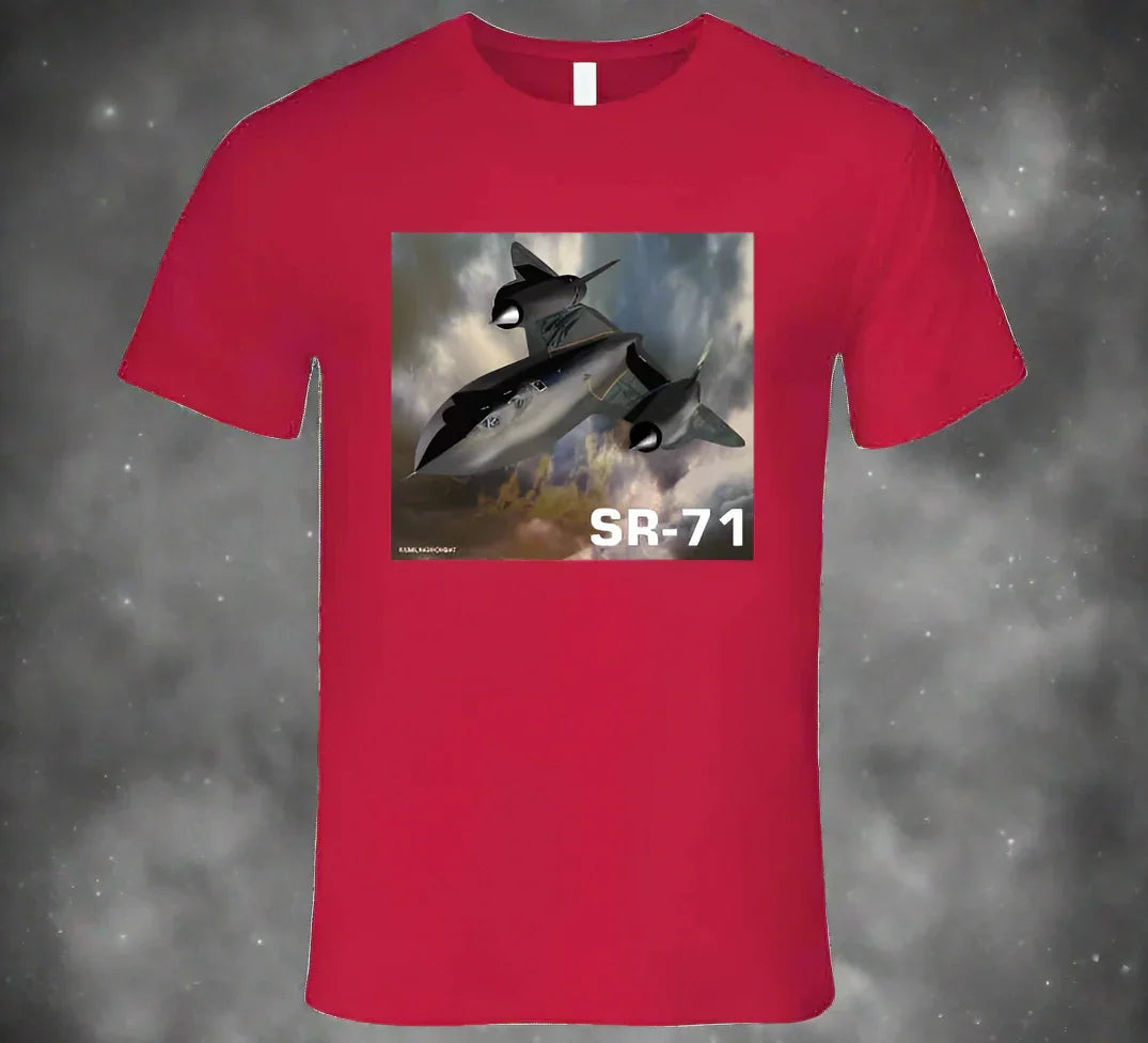 T-shirt: SR-71 Blackbird jet graphic on Smiling Wombat T-shirt