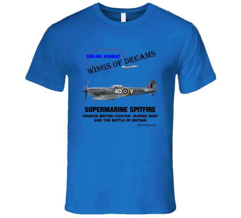 Supermarine Spitfire - T Shirt - Smiling Wombat