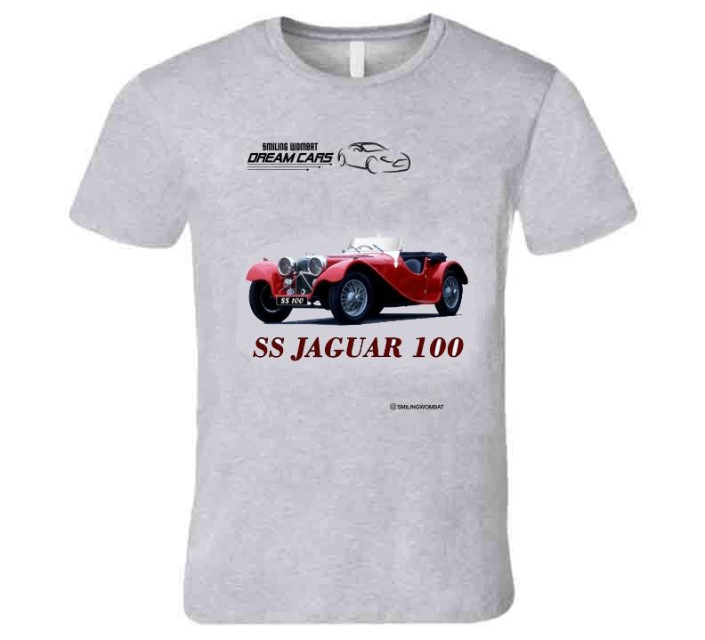 Classic Car Jaguar 100 T-Shirt Smiling Wombat