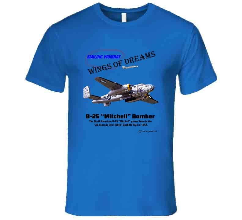B25 Mitchell Bomber T Shirt T-Shirt Smiling Wombat
