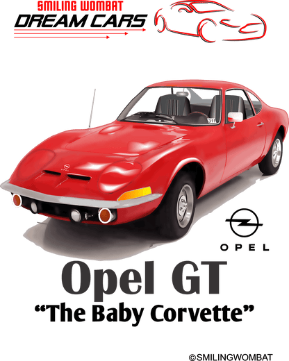 Opel GT "Baby Corvette" T Shirt - Smiling Wombat