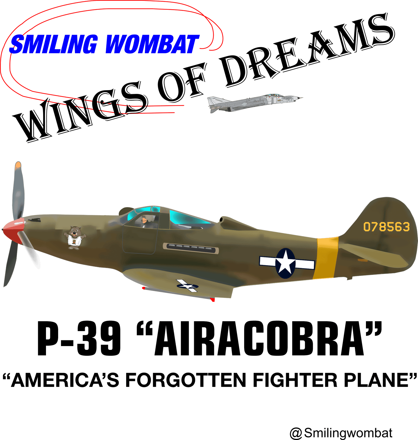 P39 Airacobra-Stainless Steel Travel Mug Mugs Smiling Wombat