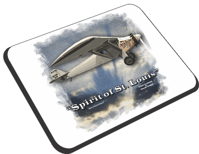 Spirit Of St. Louis - Famous Lindbergh Plane - Mousepad - Smiling Wombat