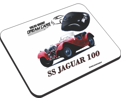 SS Jaguar 100 - Classic British Sports Car - Mouse Pad - Smiling Wombat